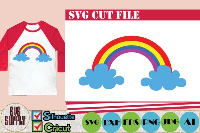 Rainbow SVG * Clouds SVG Cut File