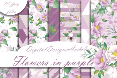 Purple flower papers