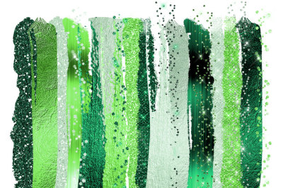 Green Glam Paint Strokes Clipart