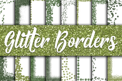 St Patricks Day Glitter Borders Digital Paper