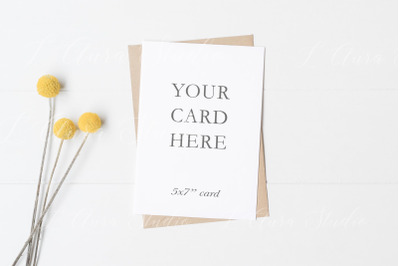 Stationery mock up - floral 5x7 inch
