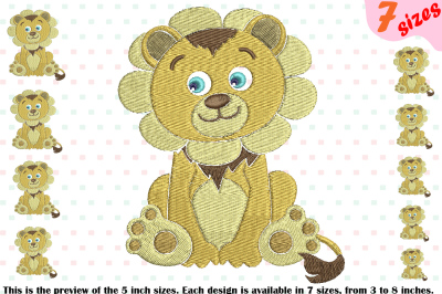 Lion King Embroidery Design Safari Baby king wildlife 223b