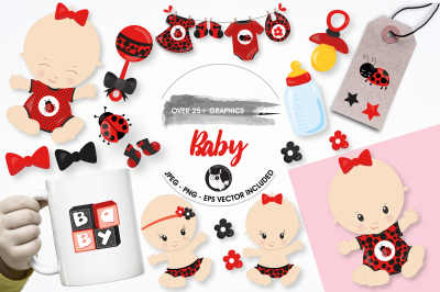 Baby ladybug graphics and illustrations