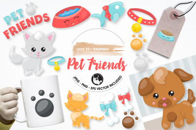 Pet friends Graphics and Illustrations