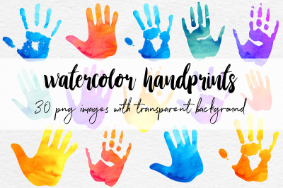 Watercolor Handprint Clipart