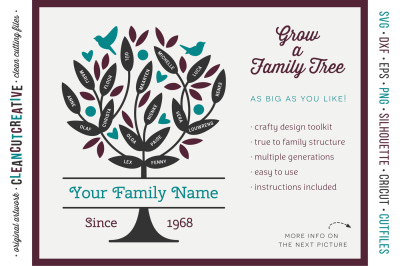 Grow a FAMILY TREE! - crafty design toolkit - SVG DXF EPS&nbsp;PNG