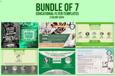 Bundle of 7 Education Flyer Templates
