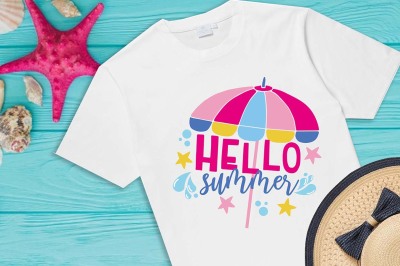 Hello Summer svg, Beach please, Hello Sunshine, umbrella svg, cutie
