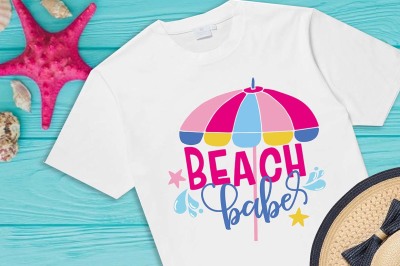 Beach babe, Hello Summer svg, Hello Sunshine, umbrella svg, cutie 