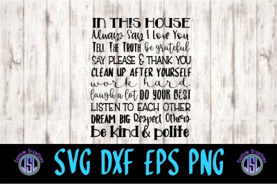 In This House SVG DXF EPS PNG