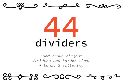Hand drawn elegant dividers, border