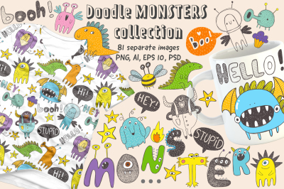 Doodle monsters collection