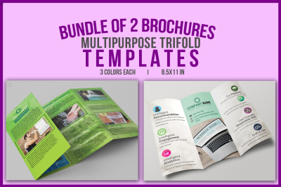 Bundle of 2 Multi Purpose Trifold Templates