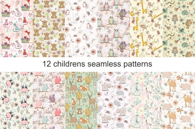 Childrens seamless patterns