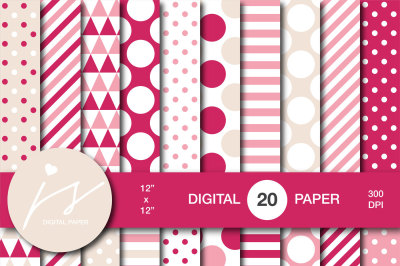 Beige and pink digital paper, MI-804