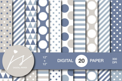 Gray and blue digital paper, MI-806