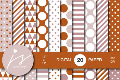 Blush pink and copper digital paper, MI-810
