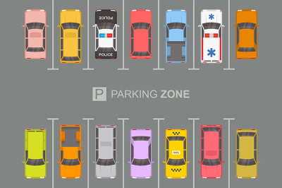 Top view of Parking zone