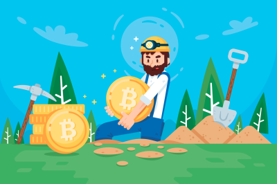 Cryptocurrency Bitcoin Miner Illustration Clipart