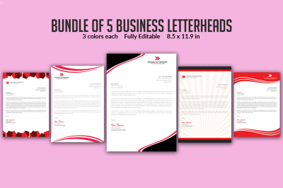 Bundle of 5 Business Letter Head Templates