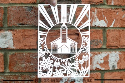 Holy Communion Paper Cut SVG / DXF / EPS Files