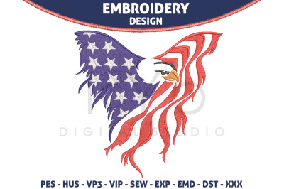 American eagle embroidery design Us flag embroidery design