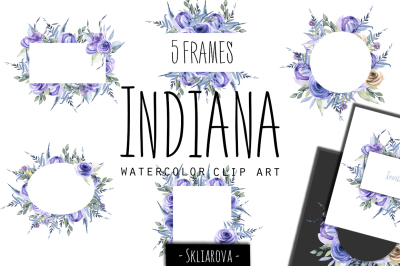 "Indiana". Blue roses frames.