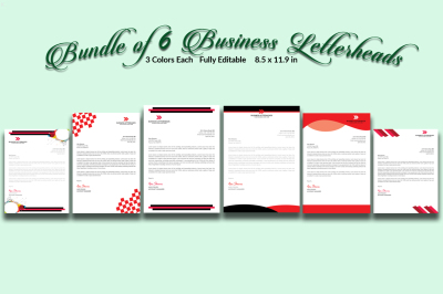 Bundle of 6 Business Letterheads