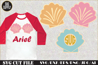 Shells SVG * Shell Monogram SVG Cut File