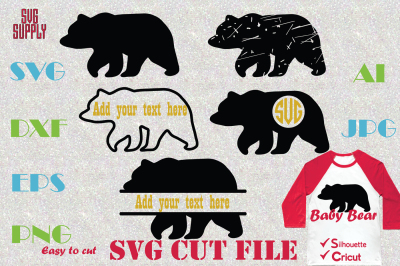 Bear SVG* Bear SVG Monogram SVG Cut File
