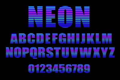 Neon vector alphabet
