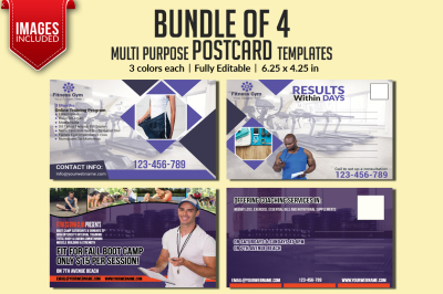 Bundle of 4 Post Card Templates