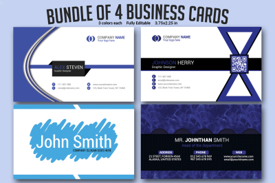 Bundle of 4 Business Card Templates