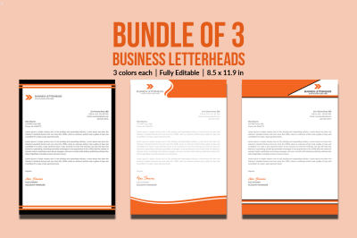 Bundle of 3 Business Letterheads 