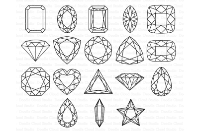 Gems SVG&2C; Diamond SVG&2C; Precious Stone SVG files. 