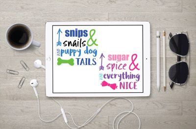 Kids SVG, Boy SVG, Girl SVG, Snips and Snails, Sugar and Spice