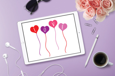 Love Balloons SVG, Love SVG, DXF File, Cuttable File
