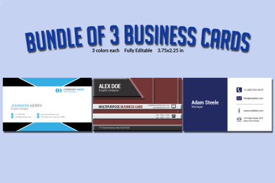 Bundle of 3 Business Cards