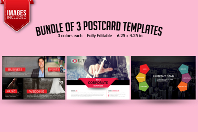 Bundle of 3 Post Card Templates