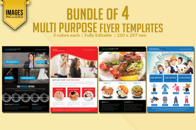 Bundle of 4 Multi Purpose Flyer Templates