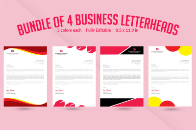 Bundle of 4 Business Letterheads