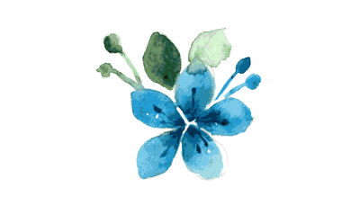 blue flower watercolor