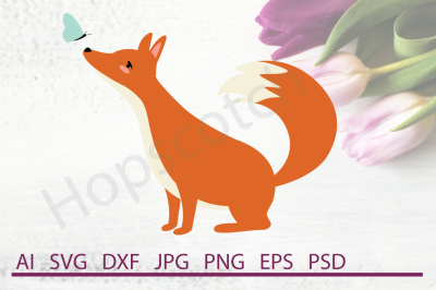 Fox SVG, Fox DXF, Cuttable File