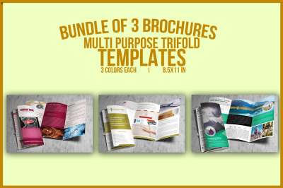 Bundle of 3 Multi Purpose Brochure Templates