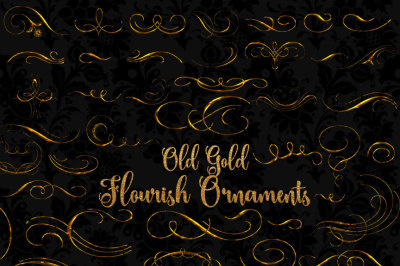 Old Gold Flourish Ornaments