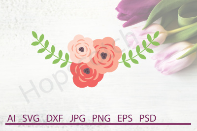 Flower SVG, Flower DXF, Cuttable File