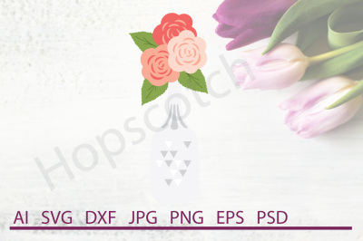 Flower SVG, Flower DXF, Cuttable File