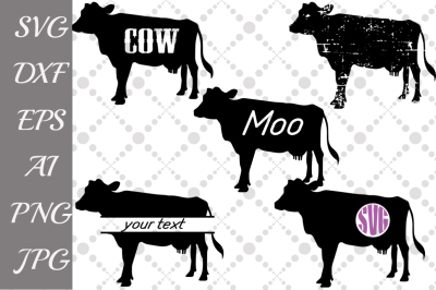 Cow Svg,FARM SVG,Farm Animal Svg,Cow Monogram Svg
