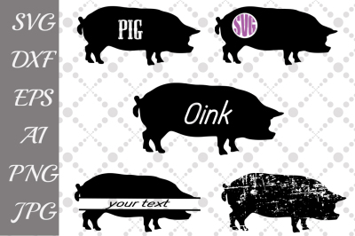 Pig Svg,FARM SVG,Farm Animal Svg,Pig Monogram Svg