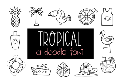 Tropical Doodles - A Summer Font
